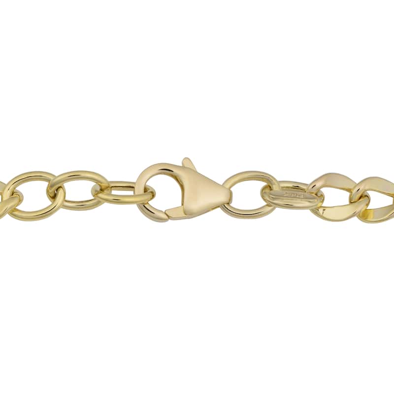 Fremada 14k Two-tone Gold Fancy Figaro Bracelet