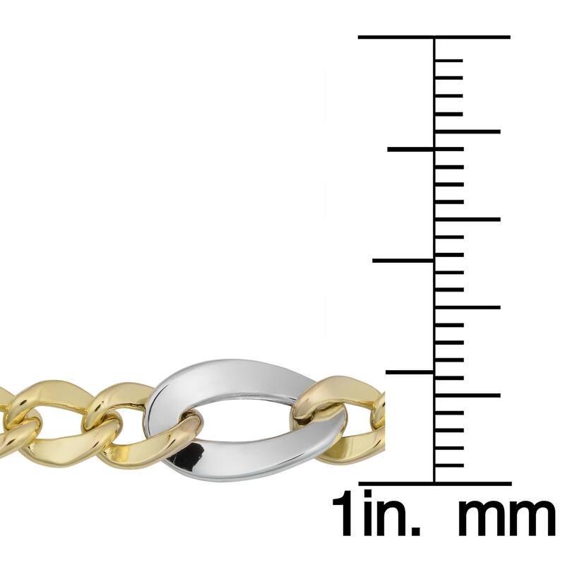 Fremada 14k Two-tone Gold Fancy Figaro Bracelet