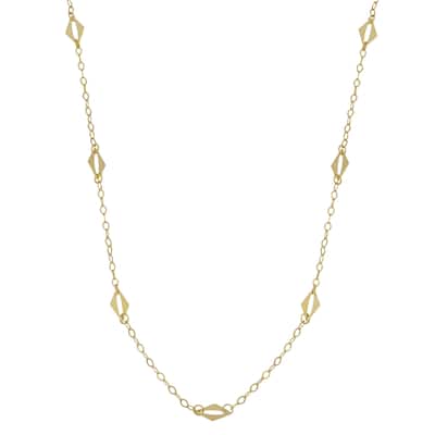 Fremada 10k Yellow Gold Diamond-shaped Station Necklace