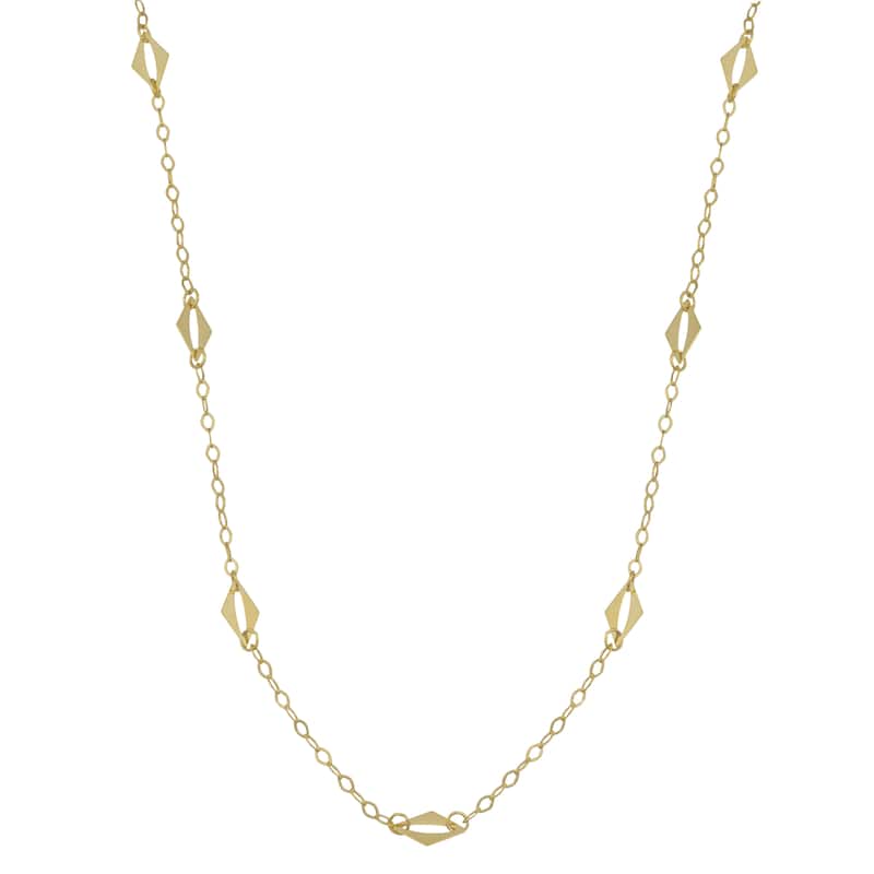 Fremada 10k Yellow Gold Diamond-shaped Station Necklace