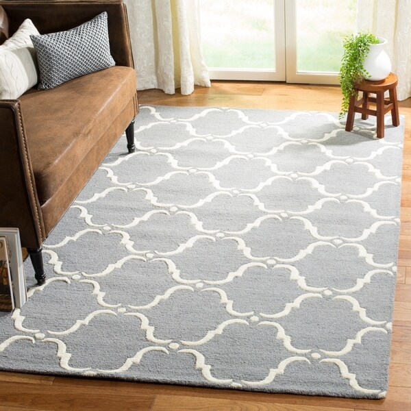 Safavieh Handmade Cambridge Dark Grey/ Ivory Wool Rug - 9' x 12'