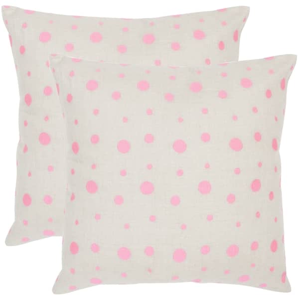 SAFAVIEH Candy Buttons Pink Sugar Throw Pillows (20-inches x 20-inches ...