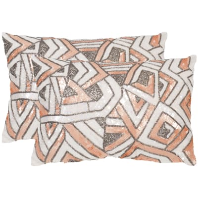 SAFAVIEH Ricci Organza Throw Pillows (12-inches x 18-inches) (Set of 2)