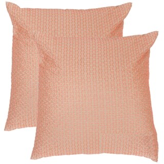 Safavieh Box Stitch Neon Tangerine Throw Pillows (20-inches X 20-inches 