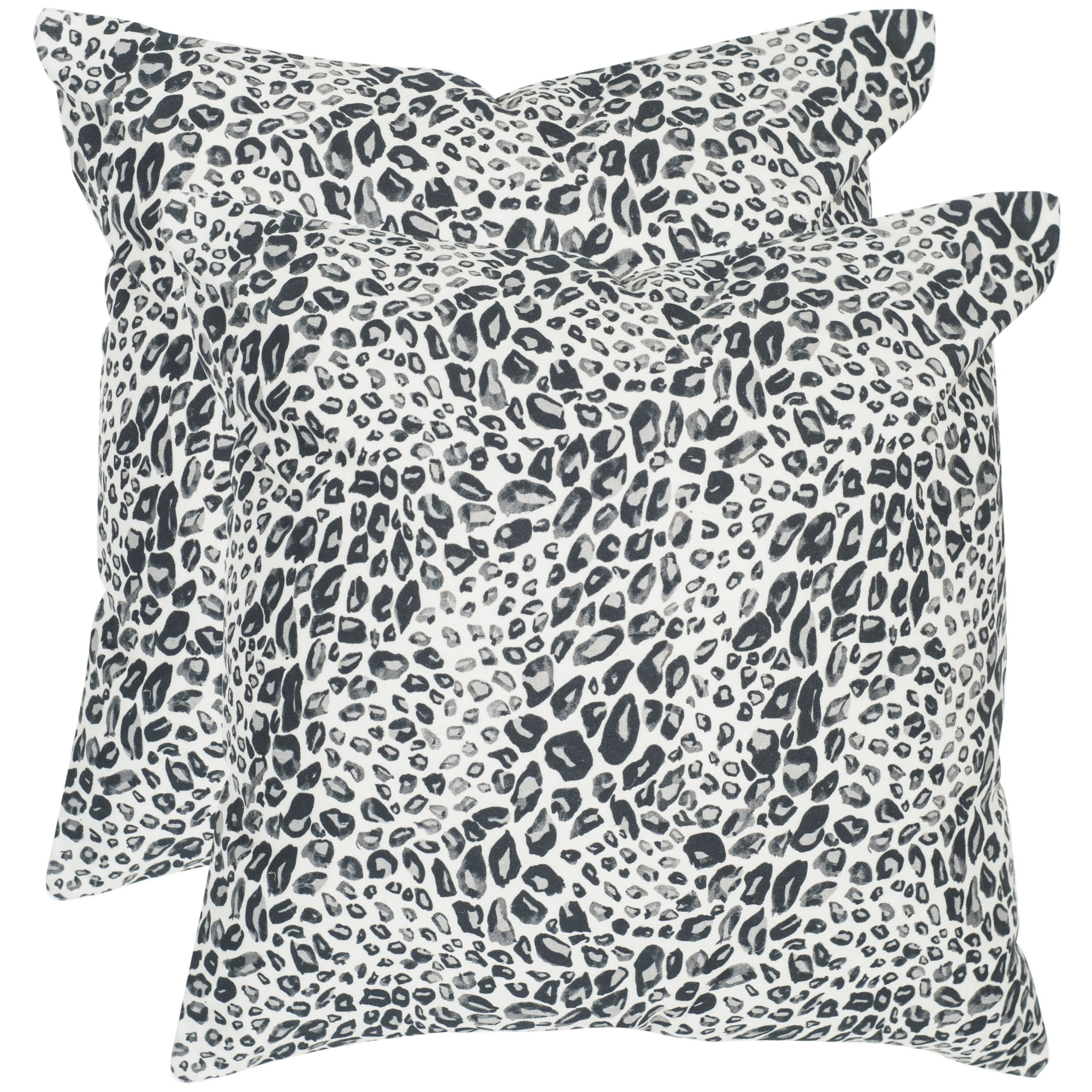 Shop Safavieh Satin Leopard Midnight Throw Pillows 20 Inches X 20