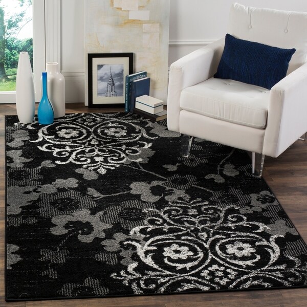 Safavieh Adirondack Vintage Damask Black/ Silver Rug - 5'1 x 7'6