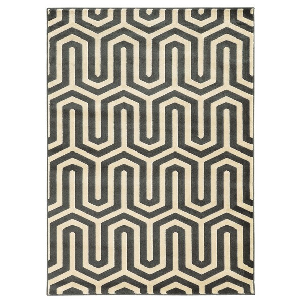 Oh Home Roma Tangent Charcoal/Grey Rug (8 x 10)
