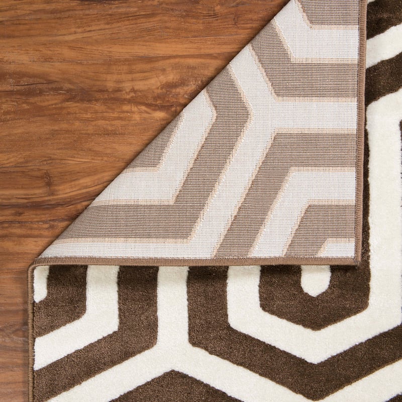 Linon Roma Tangent Ivory/Beige Rug