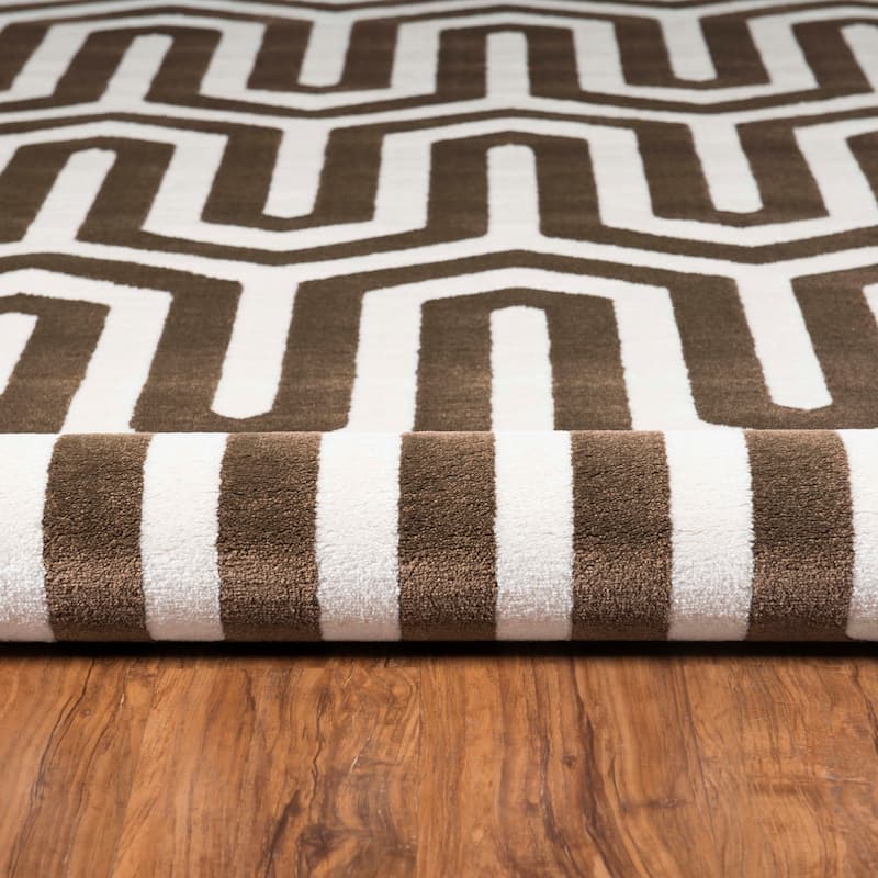 Linon Roma Tangent Ivory/Beige Rug