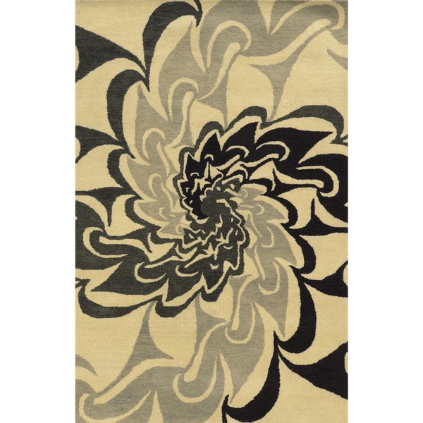 Black/ Beige/ Grey Bradberry Downs Collection 100-percent Wool Accent Rug (2' x 3') - 2' x 3'