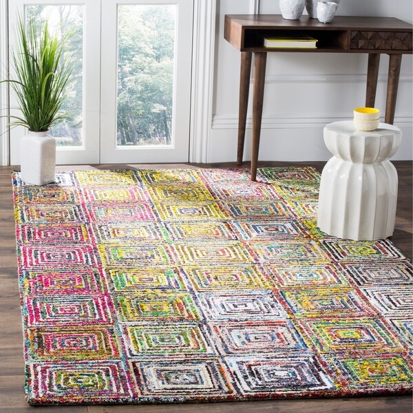 Safavieh Handmade Nantucket Modern Abstract Cream Cotton Rug - 8' x 10'