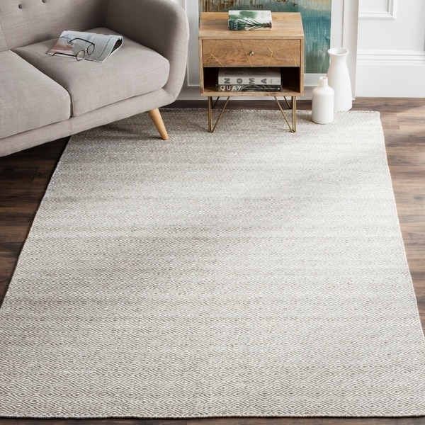 Safavieh Hand-Woven Kilim Ivory/ Graphite Wool Rug - 8' x 10'