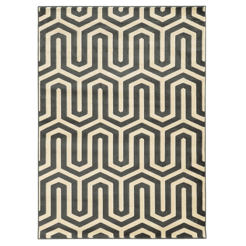 Linon Roma Tangent Ivory/Beige Rug