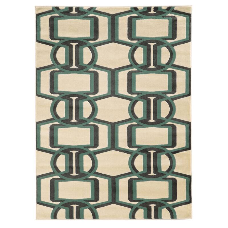 Roma Bridle Geometric Power Loomed Area Rug