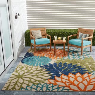Outdoor Rugs Area For Less Nourison Aloha Fl Multicolor Indoor Outdoor Rug 3 6