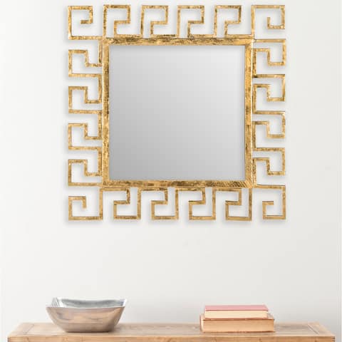 SAFAVIEH Calliope Greek Key Antique Gold 23-inch Square Decorative Mirror - 23" x 0.5" x 23"