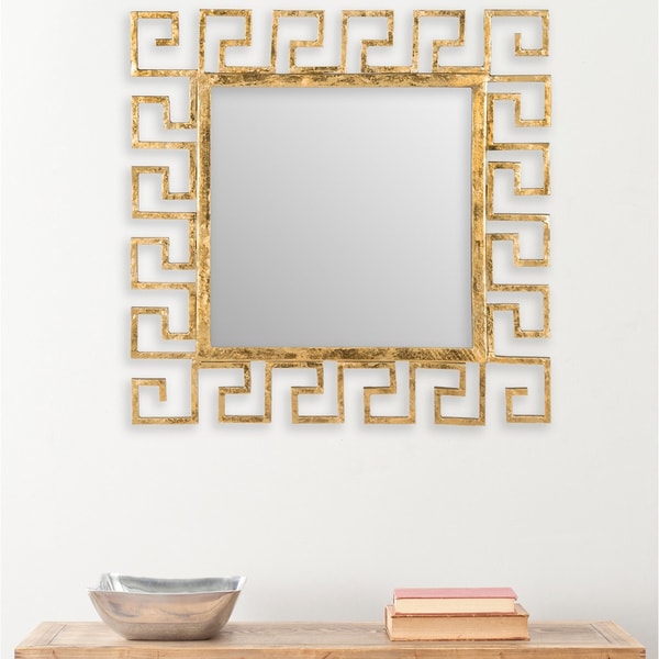 Safavieh Calliope Greek Key Antique Gold 23-inch Square Decorative Mirror - 23" x 0.5" x 23"
