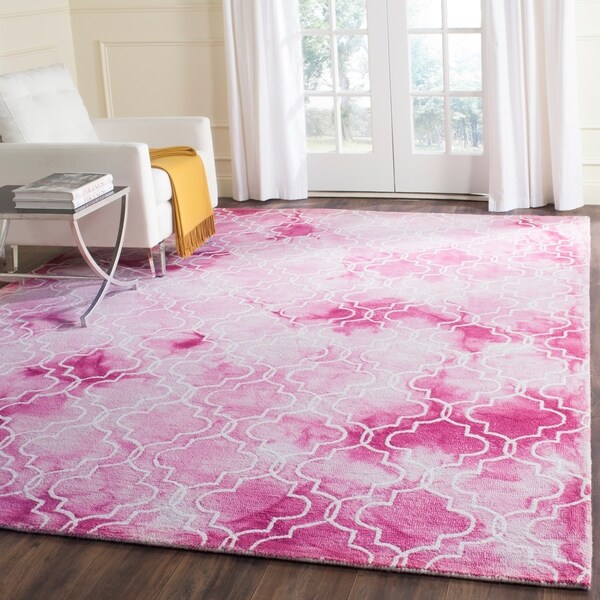 Safavieh Handmade Dip Dye Watercolor Vintage Rose/ Ivory Wool Rug - 8' x 10'