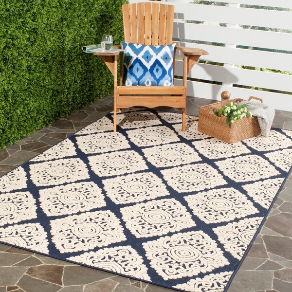 Safavieh Cottage Navy/ Cream Rug - 8' x 11'2