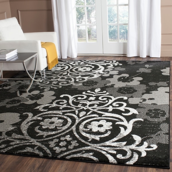 Safavieh Adirondack Vintage Damask Black/ Silver Rug - 8' x 10'