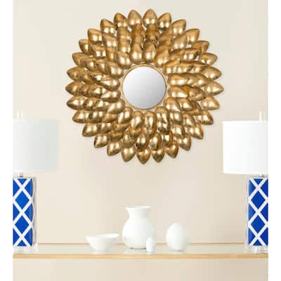 SAFAVIEH Woodland Antique Gold Sunburst 29-inch Decorative Mirror - 29" x 1.5" x 29"
