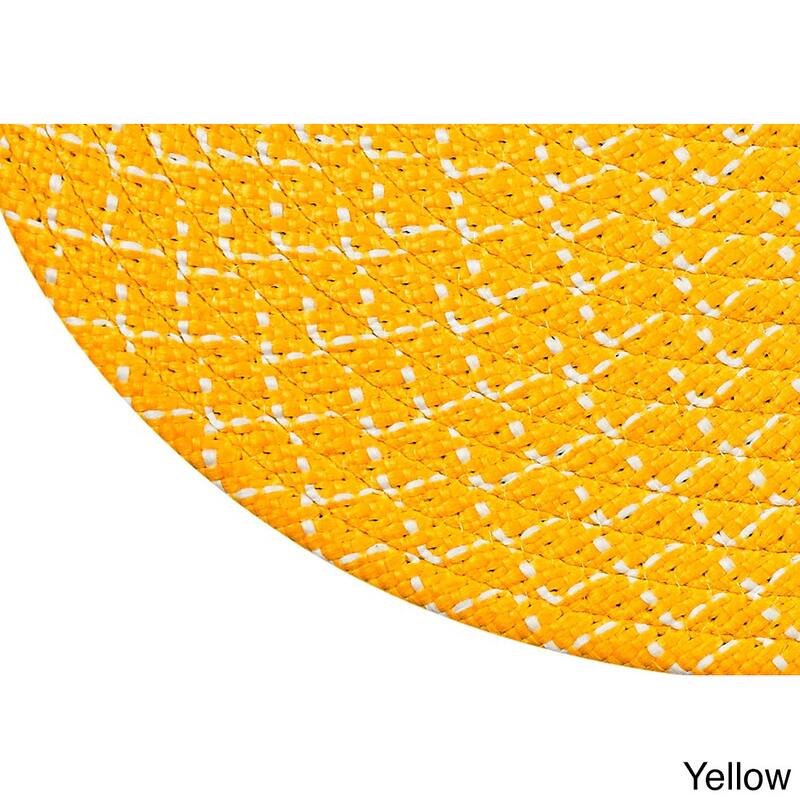 Better Trends Sunsplash Braided Indoor/ Outdoor Area Rug - Yellow - 96" Round