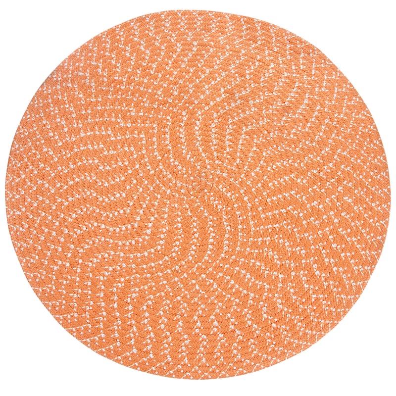Better Trends Sunsplash Braided Indoor/ Outdoor Area Rug - Orange - 96" Round