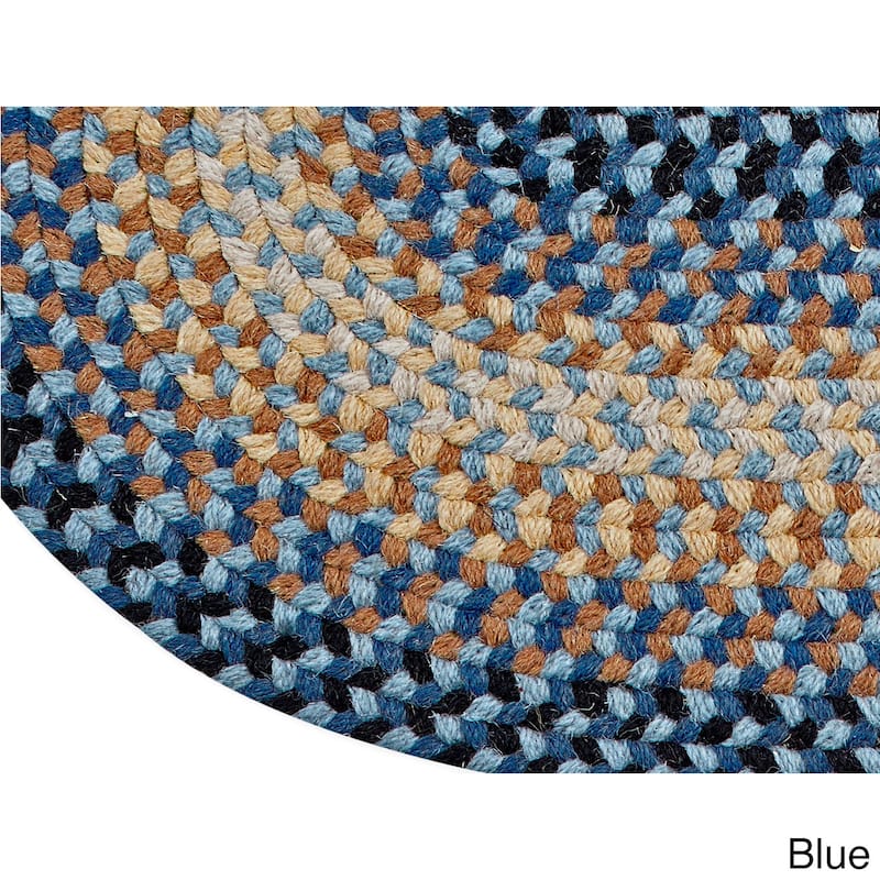 Better Trends Woodbridge Braid Reversible Indoor Area Utility Rug - Blue - 72" Round
