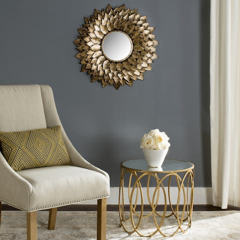 SAFAVIEH Provence Gold Sunburst Wreath 27-inch Decorative Mirror - 27" x 1" x 27"