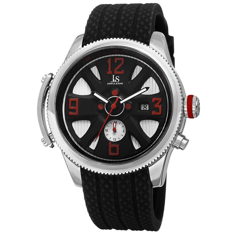 Joshua & Sons Sporty Men's Swiss Quartz Multifunction Silver-Tone Strap Watch - silver