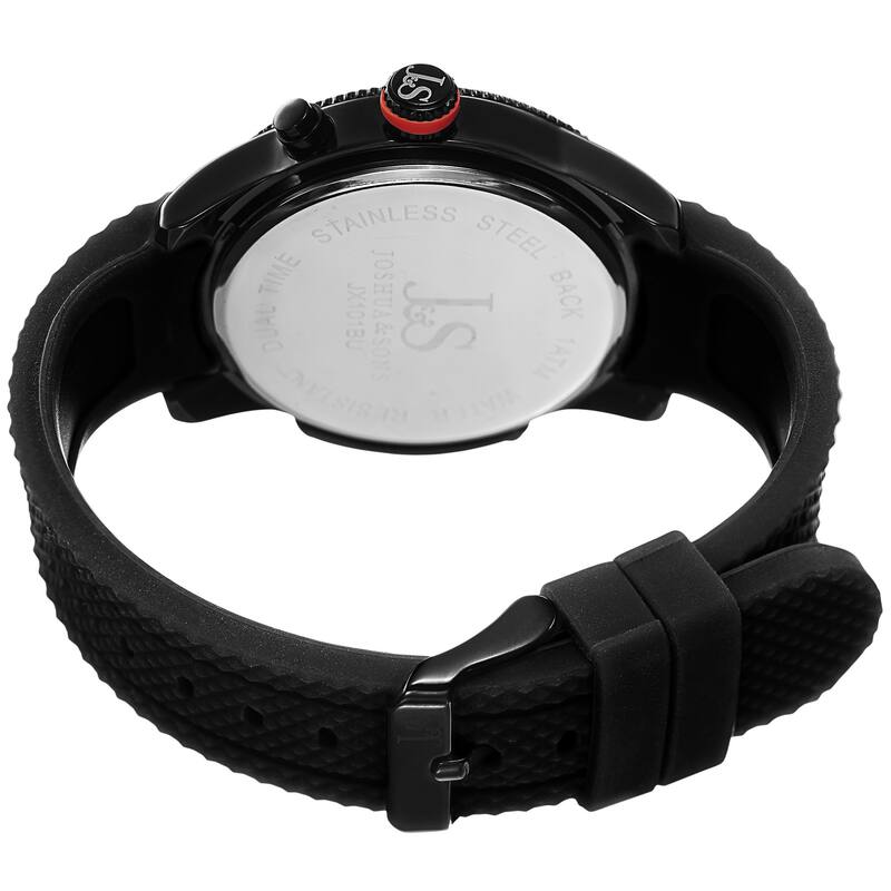 Joshua & Sons Sporty Men's Swiss Quartz Multifunction Black Strap Watch