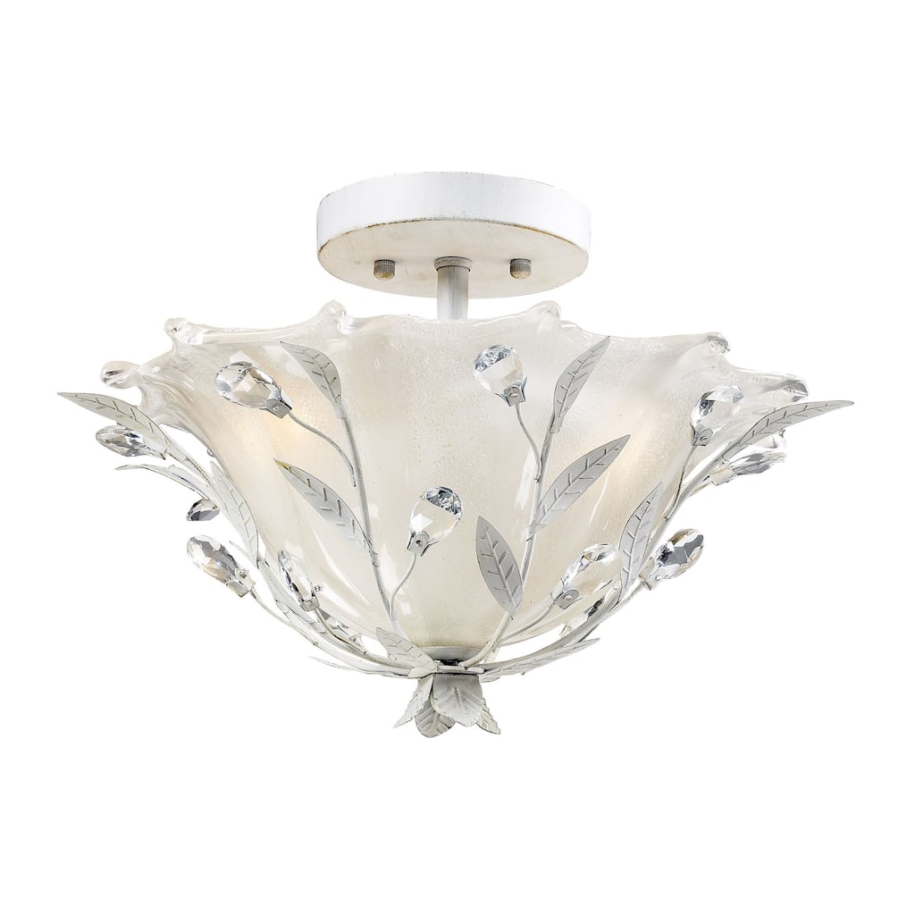 Elk Home Circeo Antique White With Frosted Glass 2 Light Semi Flush
