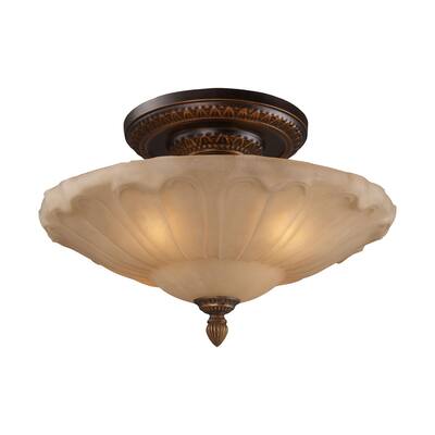Restoration Golden Bronze 4-light Semi-flush