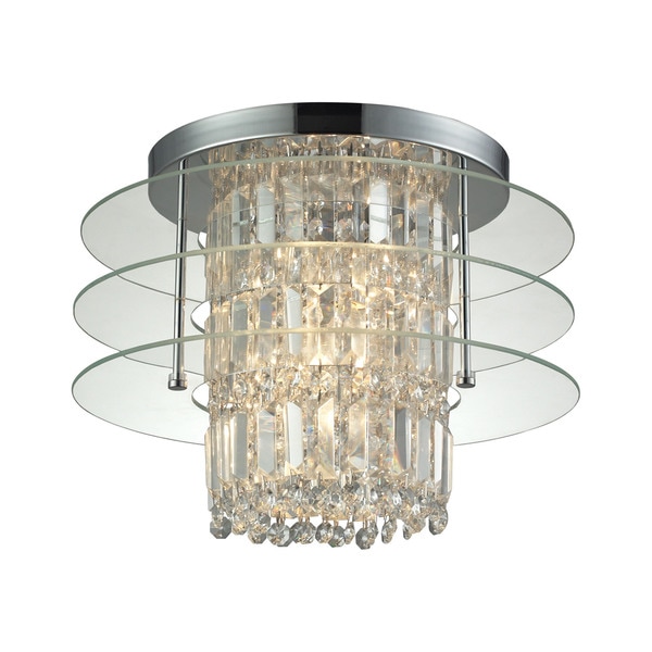 Zoey Polished Chrome 3 light Semi flush