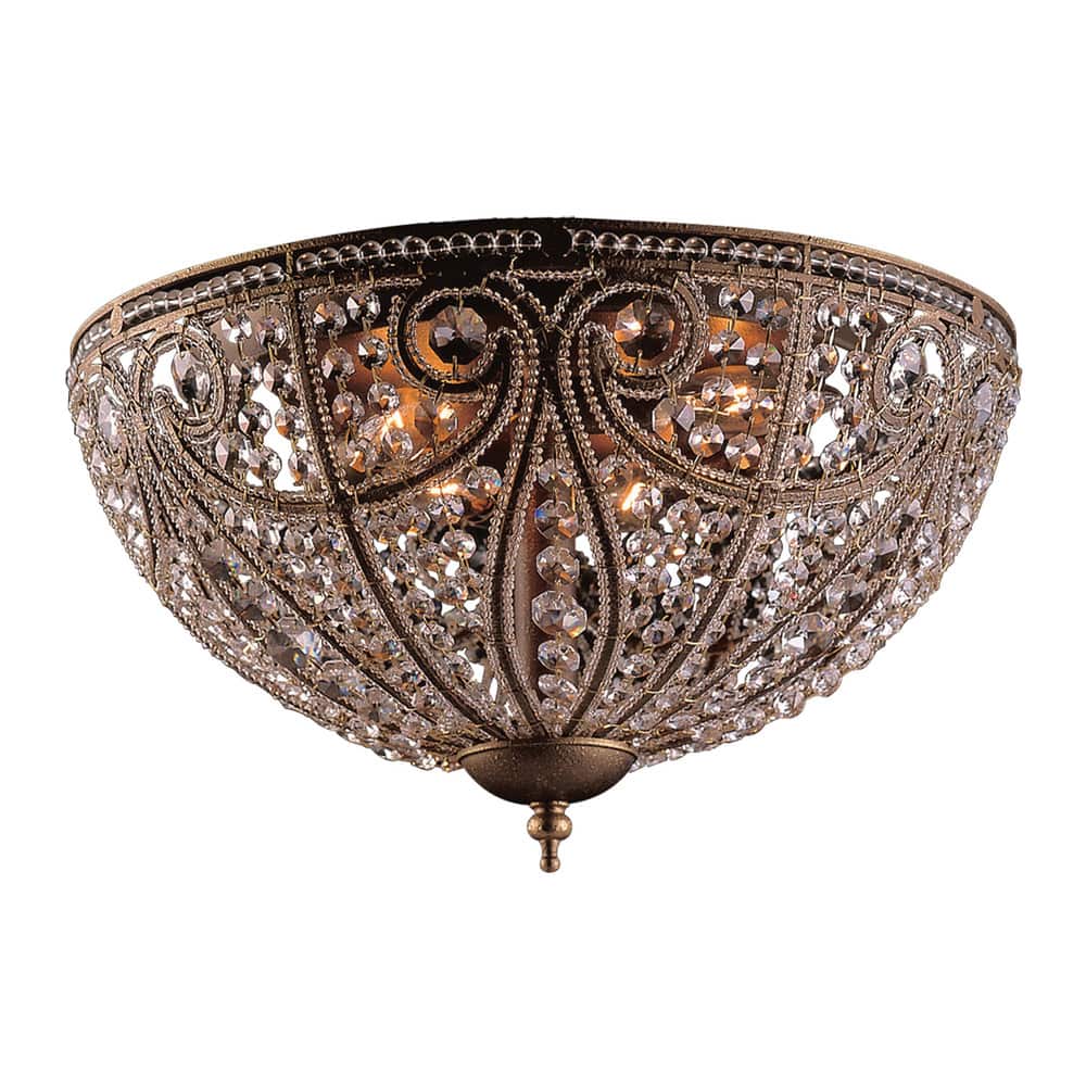 Elk Home Elizabethan Dark Bronze With Metal Shade 6 Light Flush Mount