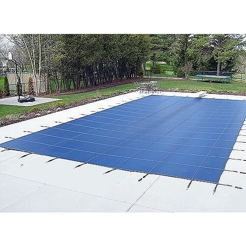 WATERWARDEN 'Made to Last' 18 x 34 ft. Pool Safetry Cover with 4 x 8 ft. Left Step for 16 x 32 ft. Pools