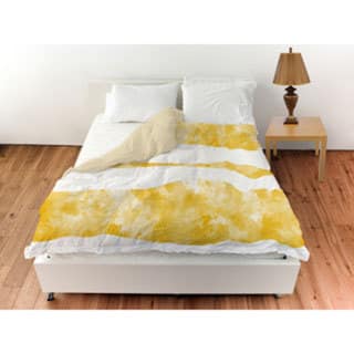 Shop Summer Florals Yellow Stripe Duvet Cover Free Shipping