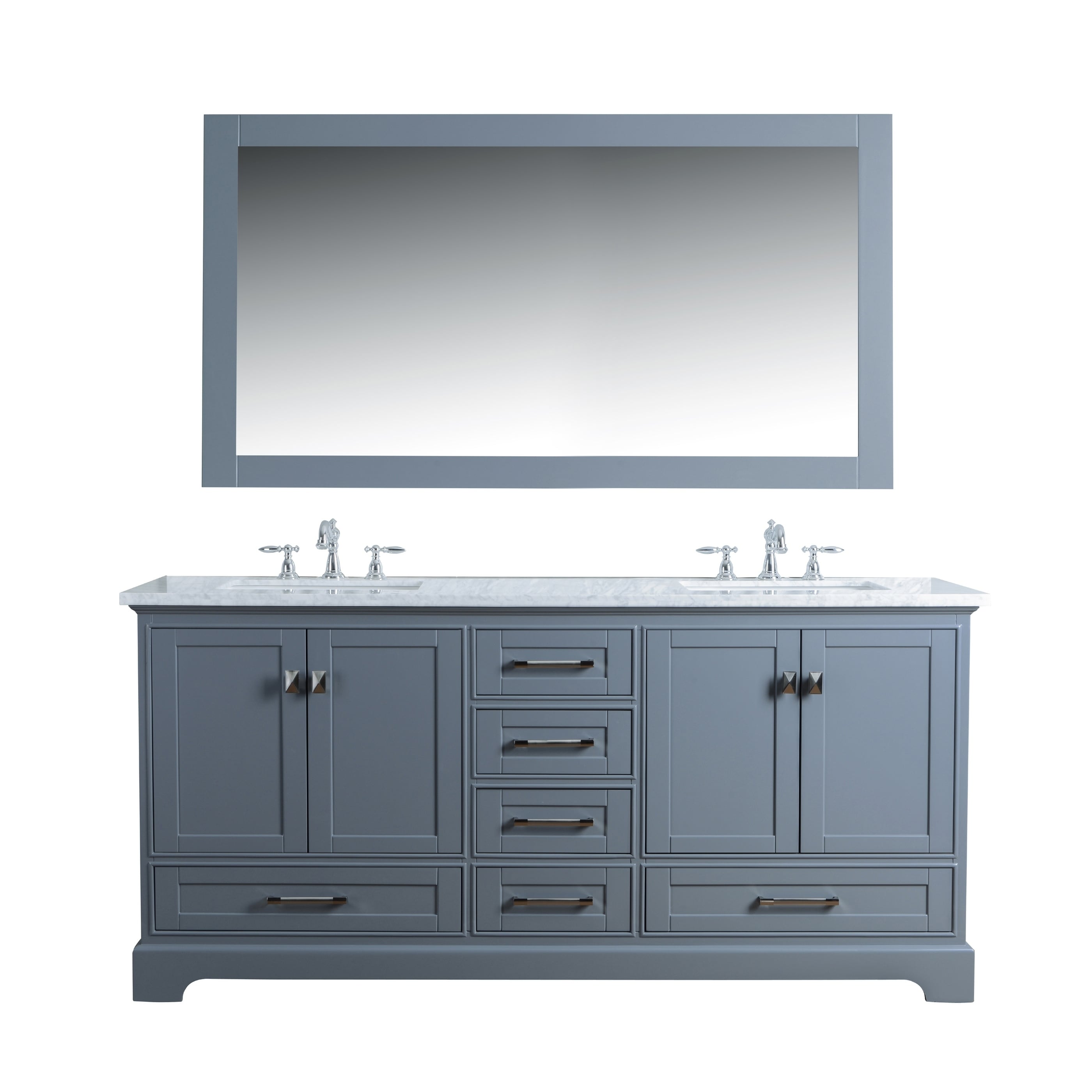 Stufurhome Newport Grey 72 In Double Sink Bathroom Vanity Grey 72 In Double Sink Bathroom Vanity
