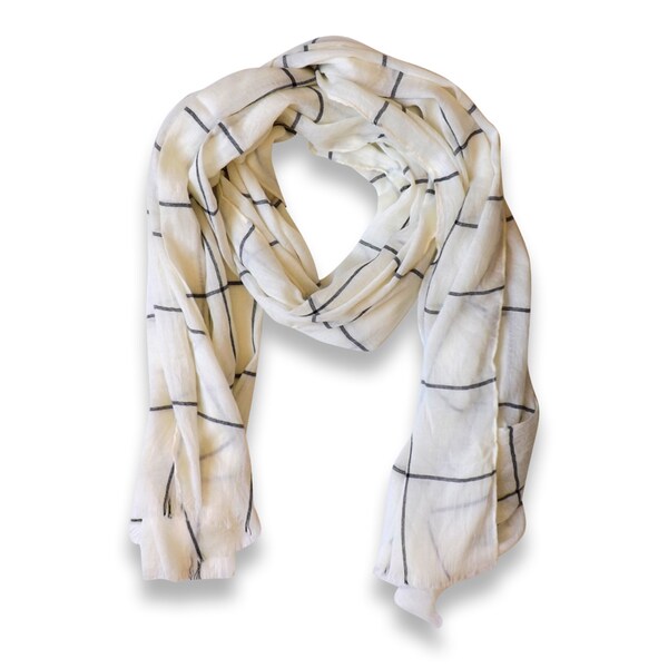 cream checkered scarf