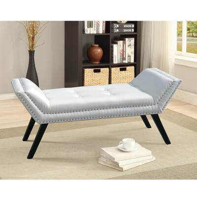 Baxton Studio Murdock Matt White PU Leather Upholstered Bench