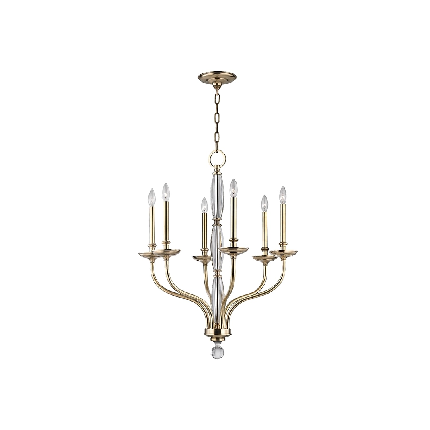 Hudson Valley Lighting Lauderhill 6-light Chandelier, Aged Brass (Aged Brass, Clear) - Chandeliers For Bedrooms by Overstock.com
