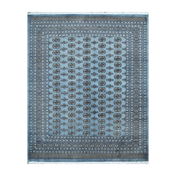 Shop Herat Oriental Pakistani Handknotted Bokhara Blue/ Ivory Wool Rug