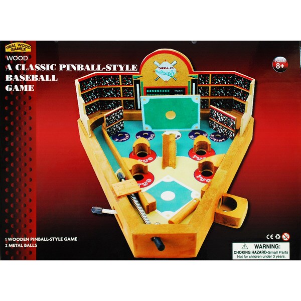 Homewear Classic Wood Pinball-style Baseball Game