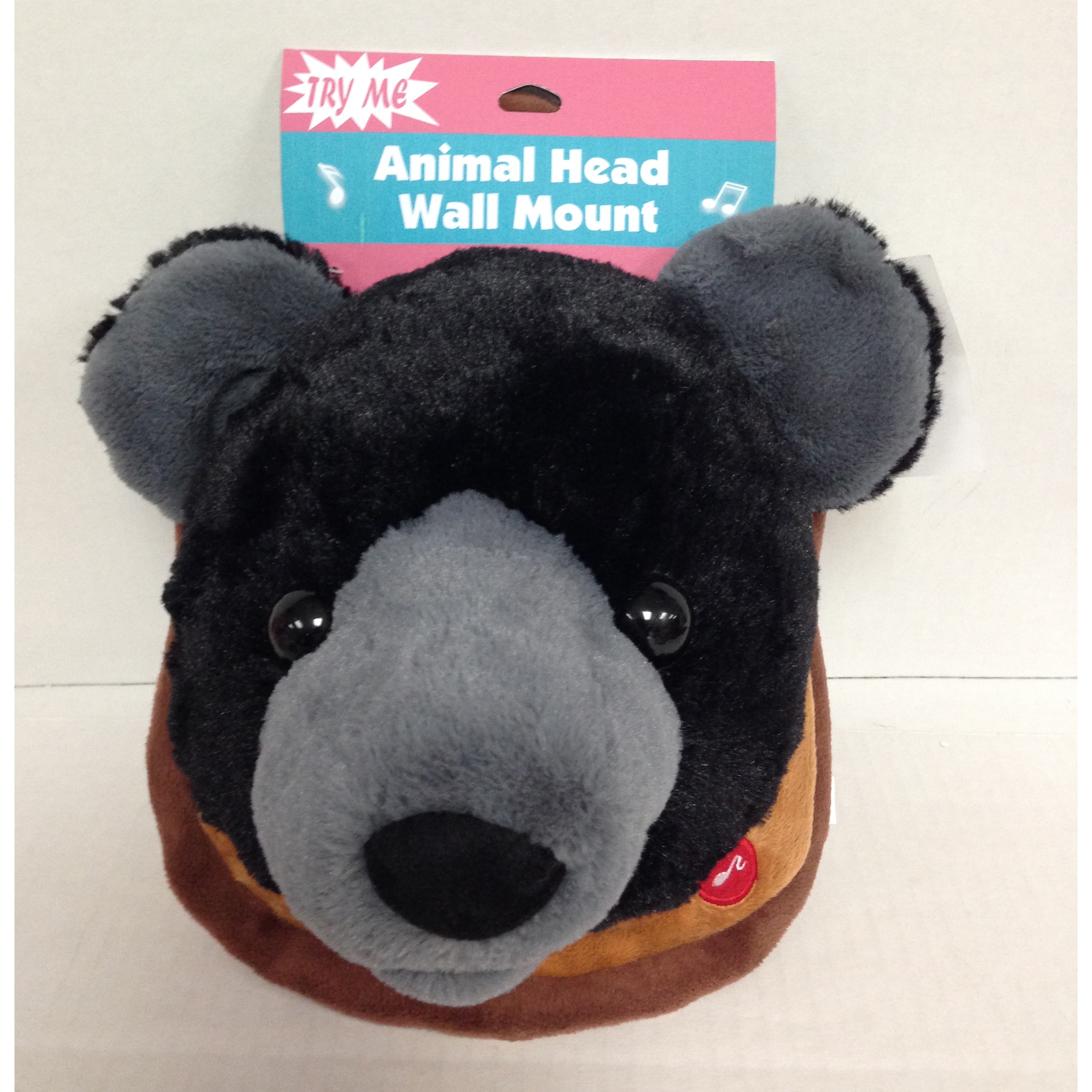 plush bear head wall mount