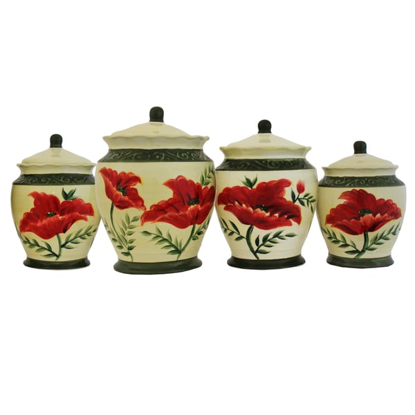 Shop Poppy Hand Painted Food Storage Canister 4 Piece Set On Sale   Poppy Hand Painted Food Storage Canister 4 Piece Set Ac3521b5 97b9 4bb2 903c 83c4c4b70c27 600 