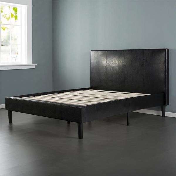 Priage Faux Leather Platform Bed King Free Shipping Today Priage Faux Leather Platform Bed King
