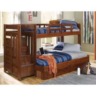 woodcrest heartland twin/ full stairway bunk bed - free shipping woodcrest heartland twin/ full stairway bunk bed - free shipping