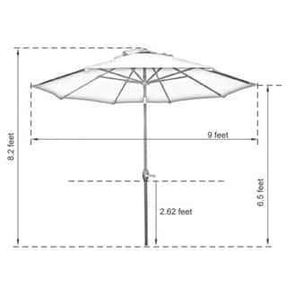 Shop Abba Patio 9 Foot Outdoor Patio Table Aluminum Umbrella With Auto Tilt And Crank Overstock 10217935