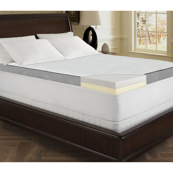 Sleepmax Coprimaterasso Extra Rigido Memory Foam King Size 10,2 Cm - Allevia Il Dolore, Supporto 2 Strati, Materiale Certificato CertiPUR-US