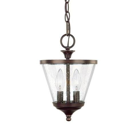 Stanton 2-light Burnished Bronze Convertable Foyer Pendant